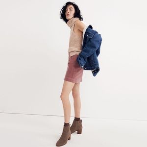 Madewell Velveteen Uptown Zip Skirt